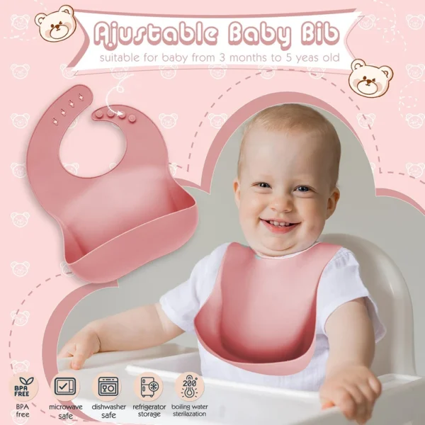 Children's Dishes Set Baby Silicone 6/8-piece Tableware Set Suction Cups Forks Spoons Bibs Straws Cups Mother and Baby Supplies - Image 3