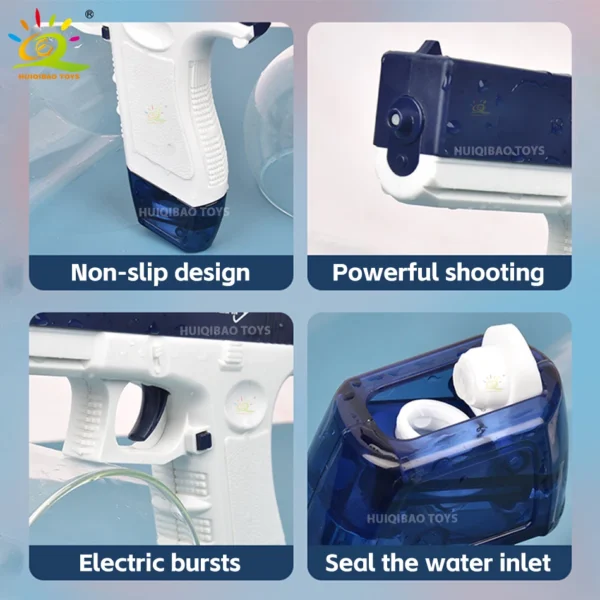 HUIQIBAO Water Gun Electric Glock Pistol Shooting Game Fun Firing Summer Outdoor Beach Fight Fantasy Toys for Children Boys Gift - Image 5