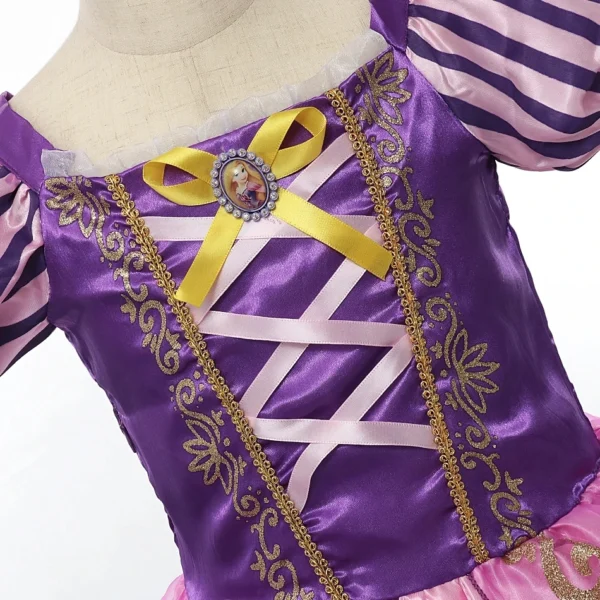 Disney Rapunzel Princess Dress Girl Purple Puff Sleeve Cosplay Tangled Costume Halloween Vestido Kids Birthday Ball Gown Clothes - Image 5