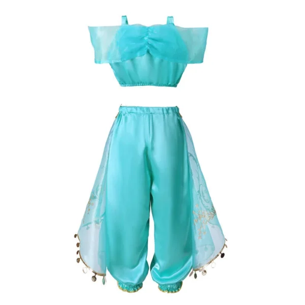 Disney Jasmine Princess Dress of Birthday Party Carnival Cosplay Aladdin Agic Lamp Girls Costume Vestidos Halloween Clothing Set - Image 5