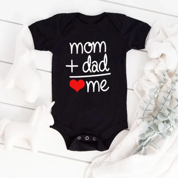 Mom Plus Dad Equals Me Baby Romper Clothes Boy Girl Newborn Bodysuit Toddler Infant Funny Cute Rompers Jumpsuit Outfits - Image 2