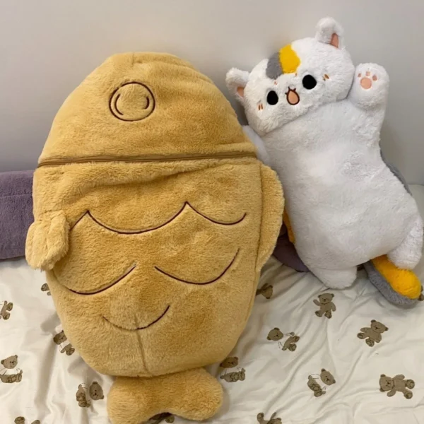 1pc 40/60/80cm Japan Taiyaki Cat Plush Toy Anime Figure Cat Hiding in Cushion Bag Ferry Bunny Carrot Animal Plushie Throw Pillow - Image 3