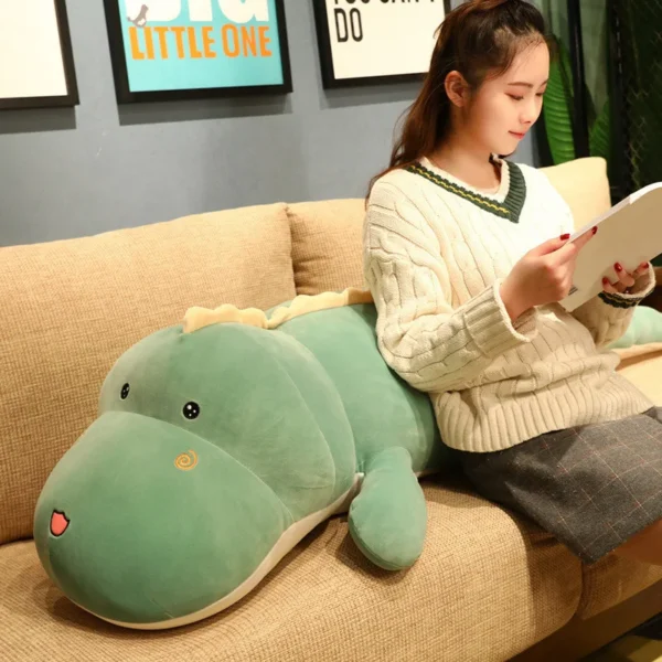 New 80CM Big Long Cute Dinosaur Plush Toy Soft Cartoon Animal Crocodile Plush Doll Boyfriend Pillow Child Girl Birthday Gift - Image 4