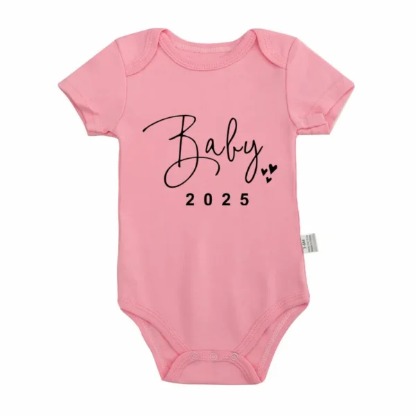 Baby 2025 Pregnancy Announcement Newborn Baby Bodysuits Cotton Summer Boys Girls Romper Jumpsuit Clothes Outfit - Image 5