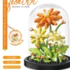 Flower Bouquet Bonsai Building Blocks Artificial Plastic Plant Dust Cover Micro Model Home Decoration Toy For Kid Birthday Gift - Image 5