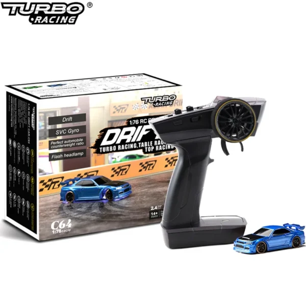 Turbo Racing 1:76 C64 C73 C72 C74 Drift RC Car With Gyro Radio Full Proportional Remote Control Toys RTR Kit For Kids and Adults - Image 5