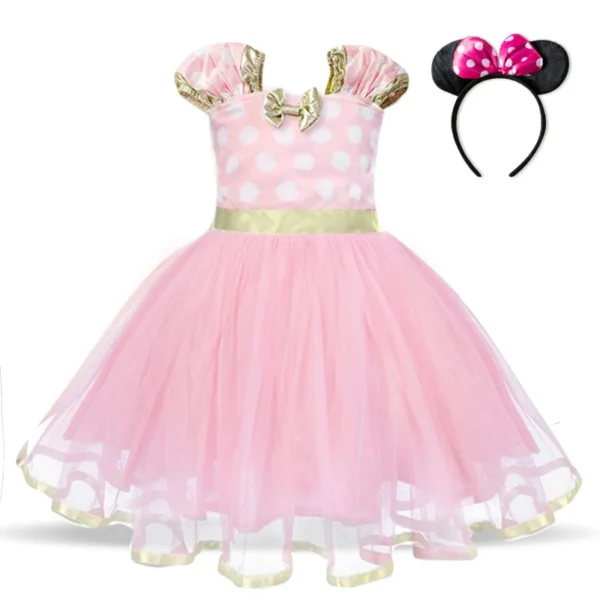 Cute Baby Girl Dress for 9M-4Yrs Children Summer Clothes Kids Minni Mouse Polka Dot Dress Girls Birthday Party Christmas Costume - Image 4