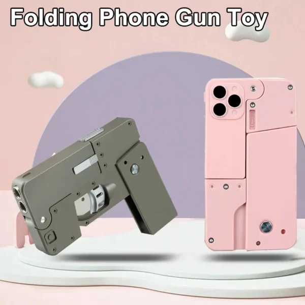 IC380 Folding Gun Toys Pistol Mobile Phone Model Bullet Shelling Cool Phone 14 Pro Max Gift Outdoor Game Sports Props Gifts - Image 5