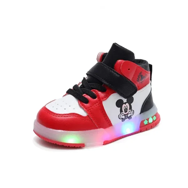 2024 Disney Children's Led Light Shoes Fashion Mickey Mouse Boys Sneakers Girls Cartton Casual Shoes Breathable Kids Sport Shoes - Image 6