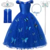 Disney Girls Sleeping Beauty Aurora Cosplay Princess Dress Kids Frozen Elsa Anna Set Rapunzel Cinderella Costume Party Clothings - Image 4