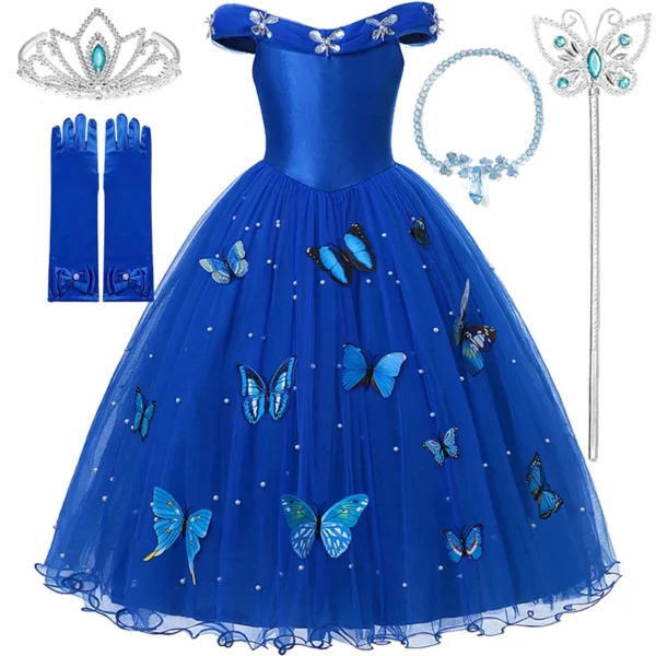 Disney Girls Sleeping Beauty Aurora Cosplay Princess Dress Kids Frozen Elsa Anna Set Rapunzel Cinderella Costume Party Clothings - Image 4