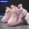 Kids Casual Pink Girls Leather Shoes Fashion For 7-15y Lightweight Running Young Student's Children Sports Girl's Shoe NBGAGA - Image 3