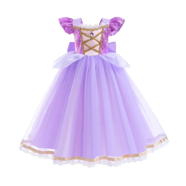Disney Rapunzel Girl Princess Dress Cosplay Tangled Halloween Birthday Party Vestido Kids Birthday Costume - Image 2