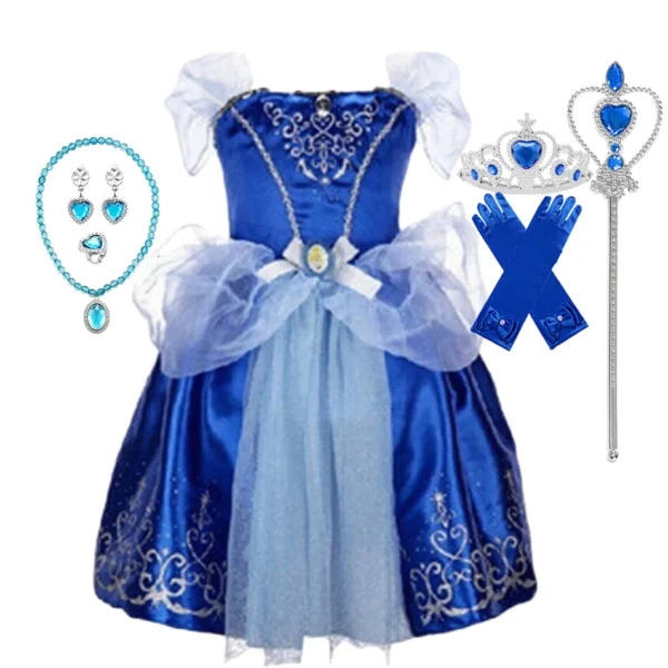 Disney Princess Costume Party Fancy Flower Vestido New 2024 Christmas Birthday Carnival Dress Up Rapunzel Belle Disguise Frock - Image 6