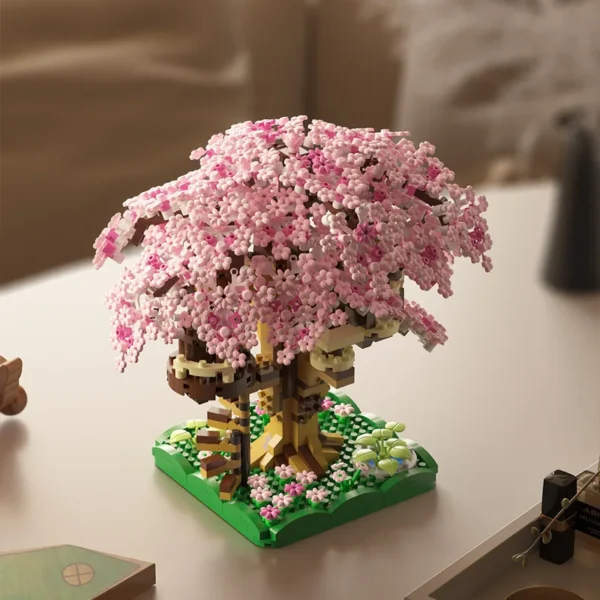Cherry Blossom Tree House Building Microparticle Building Blocks Compatible with LEGO Girls Series High difficulty Assembly Toys - Image 2