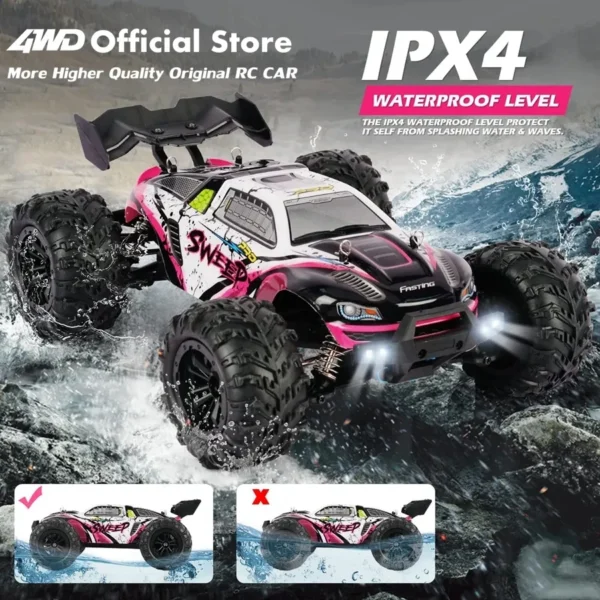 1:16 80km/h Brushless RC Drift Car With LED Lights 4WD Electric High Speed Racing Remote Control Monster Truck for Kids Adults - Image 4