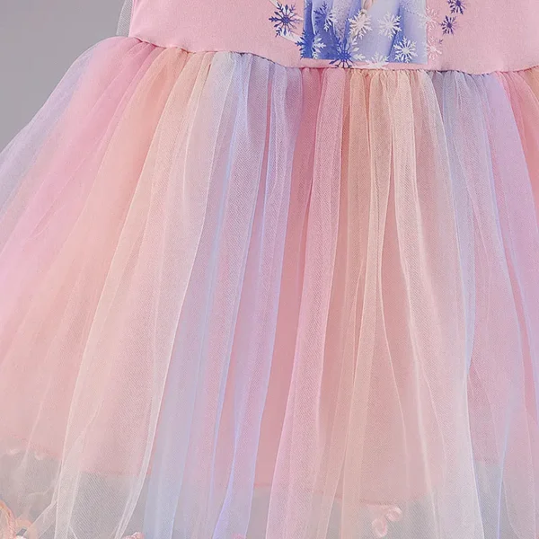 2024 New Girls Clothes Summer Flying Sleeve Kids Dress Party Baby Dresses for Children Clothing Frozen Elsa Princess Dresses - Image 5