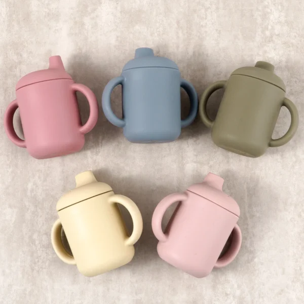 Portable Baby Feeding Drinkware Cup Newborn Learning Hand Shank Bottles Silicone Tableware Toddler Water Bottle Baby Accessories - Image 6