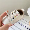 2024 New Spring/Autumn Baby Shoes Leather Toddler Boys Barefoot Shoe Soft Sole Girls Outdoor Tennis Fashion Little Kids Sneakers - Image 5