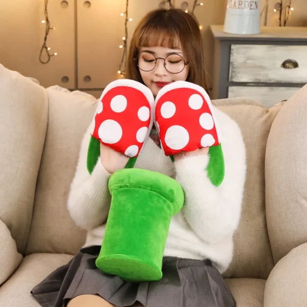 Mushroom Home Slippers Plush Piranha Plant Plush Creative Shoes Toys for Kids Peluche Stuffed Toy Kids Gift - Image 2
