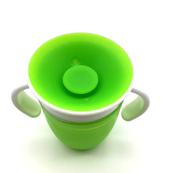 360 Degrees Can Be Rotated Baby Learning Drinking Cup with Double Handle Flip Lid Leakproof Silicone Infants Water Cups Bottle - Image 3