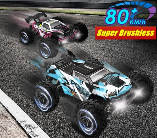 1:16 80km/h Brushless RC Drift Car With LED Lights 4WD Electric High Speed Racing Remote Control Monster Truck for Kids Adults - Image 5