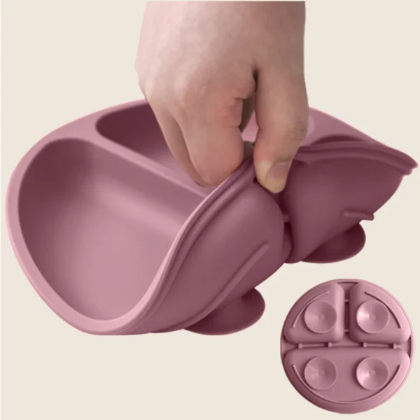 1PCS Baby Sucker Silicone Dining Plate BPA Free Children Dishes Suction Toddle Training Tableware Kids Feeding Bowls Baby Stuff - Image 4