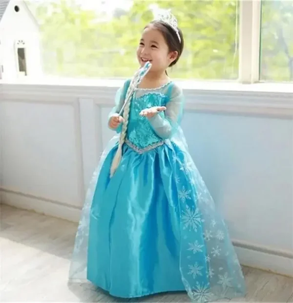 Elsa Dress for Girls Elsa Costume Snow Queen Dress Cosplay Birthday Party Children Clothing 2024 Carnival Easter Girl Costumes - Image 2