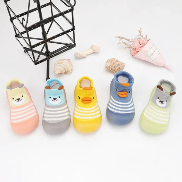 Cartoon Toddler Shoes Animal Pattern Non-slip Silicone Sole Baby Floor Socks Breathable Casual Cotton Baby Boys Girls Shoes - Image 3
