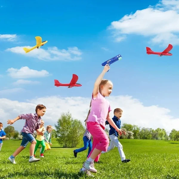 Airplane Launcher Toys Kids Catapult Guns Aircraft Shooting Toy Outdoor Sports Flying Foam Plane Launcher Gifts for Boys Girls - Image 6