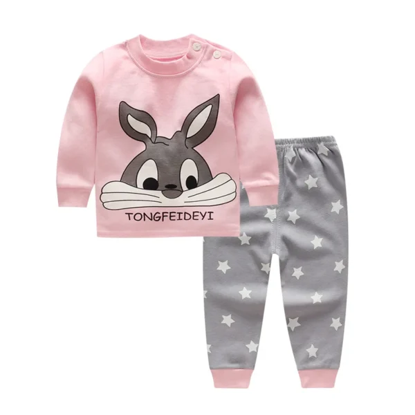 Disney Cartoon Baby Underwear Suit Autumn Clothes Winnie Pooh Printed Children Long Sleeved 2pc/set Pajamas Cotton Kids Outfits - Image 3