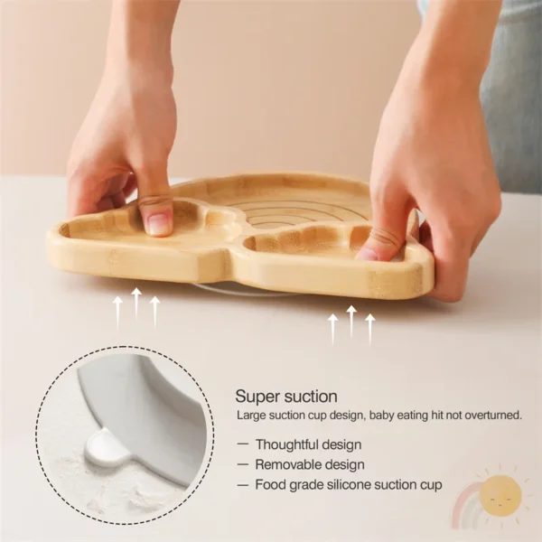 7pcs Silicone Baby Feeding Set Baby Feeding Supplies Kids Bamboo Dinnerware With Cup Children's Dishes Bowl Stuff Tableware Gift - Image 2
