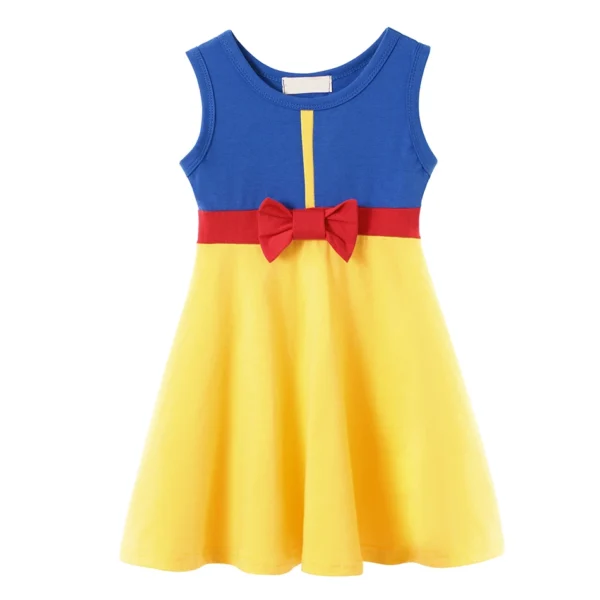 Summer Baby Girls Princess Daily Casual Dress Cute Elsa Anna Ariel Role Play Costume Kids Cotton Children Birthday Dress 2-8Y - Image 3