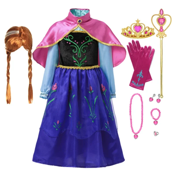 Disney Fancy Queen Frozen Elsa Anna Costume Girls Princess Dress Toddler Halloween Cosplay Party Vesidos For 2-10 Years - Image 5