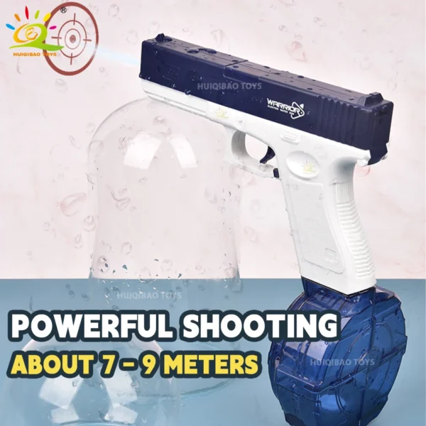 HUIQIBAO Water Gun Electric Glock Pistol Shooting Game Fun Firing Summer Outdoor Beach Fight Fantasy Toys for Children Boys Gift - Image 4