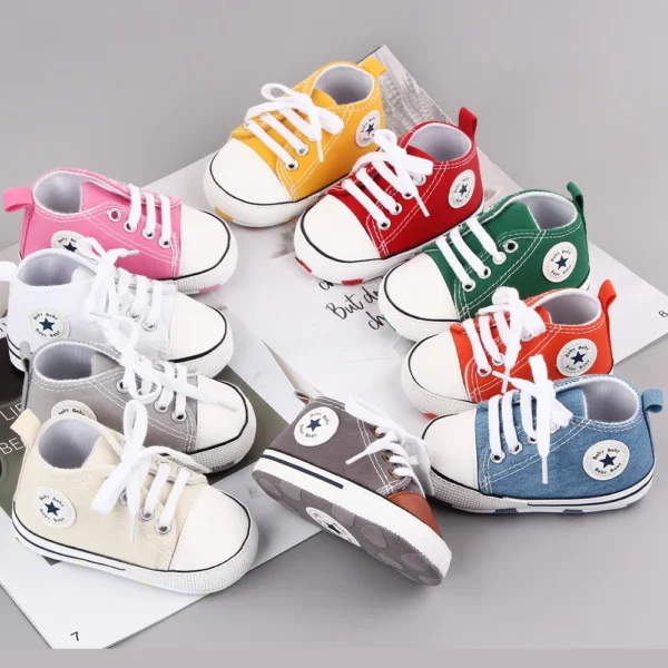 New Baby Shoes Boys Girls Classic Canvas Casual Sneakers Newborn First Walker Toddler Soft Sole Non-Slip Walking Shoes D2486 - Image 2