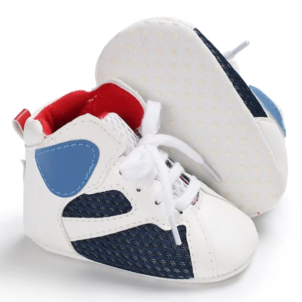 Spring and Autumn Season 0-18M Fashion High Top Baby Shoes Boys Basketball Shoes Sports Shoes Casual Anti slip First Step Shoes - Image 2