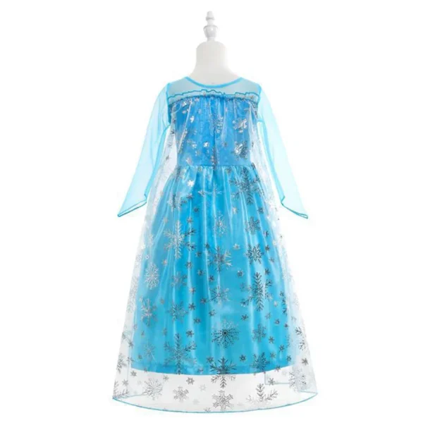 Disney Girls Elsa Princess Dress for Long Sleeve Kids Birthday Cosplay Frozen Costume Fancy 2024 Carnival Dress Up Party Costume - Image 4
