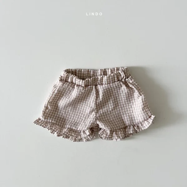 Baby Girl Plaid Clothes Set Casual Ruffle Sleeves T-shirt Top Shorts Girl Simple Set Kid Summer Bebes Accesorios Recien Nacido - Image 4