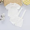 0-24 Months Newborn Baby Boy Gentlemen Clothes Set Bowtie Short Sleeve Cotton Romper+Suspender Pant Toddler Summer 2PCS Outfits - Image 5
