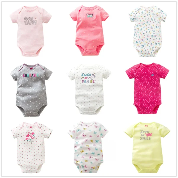 3Pcs/Lot Baby Bodysuits Summer Boy Girl Clothes Cotton Flower Rompers Newborn Clothing Cartoon Infant Outfit 3 -24 Months - Image 6