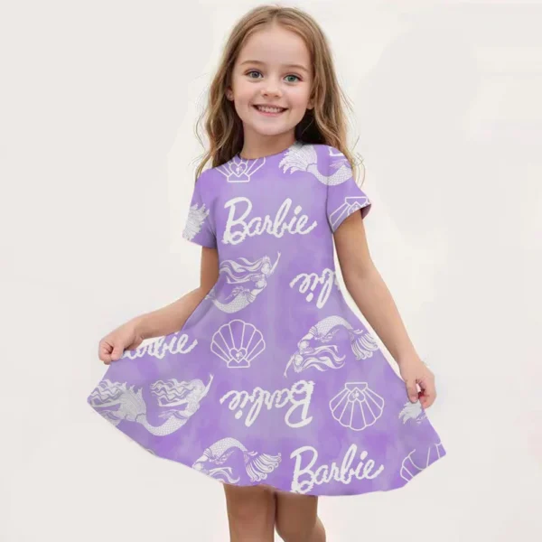 2024 Summer Barbie I Am Kenough Princess Dress Girls Women Short Sleeve Costume Party Dresses Children Clothes Skirt Ken - Image 6