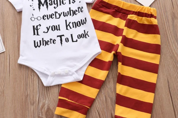 Newborn Baby Clothes 3 Pieces Sets 2023 Halloween Little Wizard Tops+Pants+Hat Toddler Babe Boy Girl Outfits - Image 5