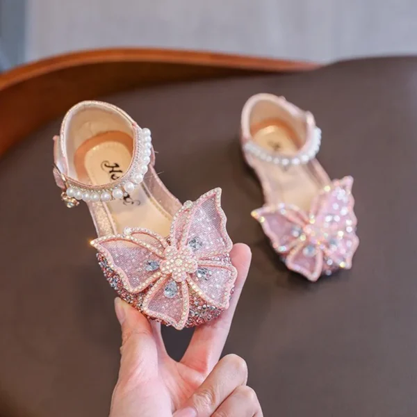 Toddler Girls Dress Shoes for Girls Princess Shoes Low Heels Toddler Soft Sole Glitter Shoes for Wedding Party - Image 2