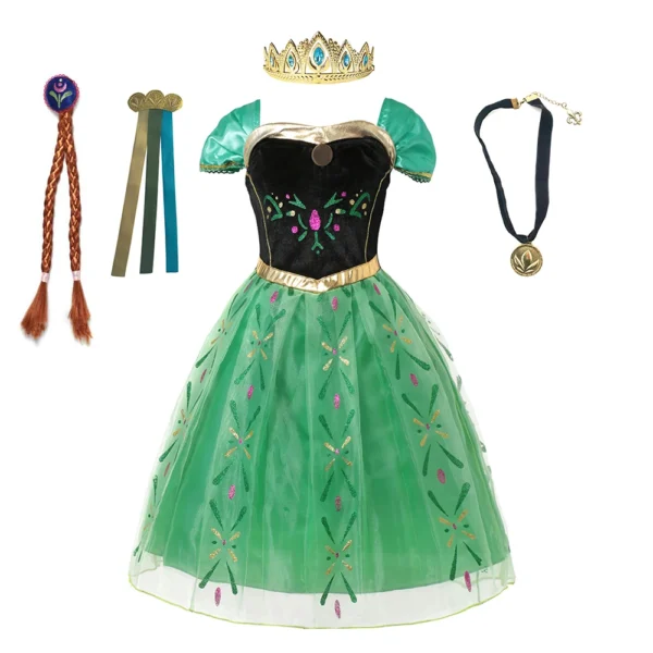 Disney Frozen Elsa Anna Costume For Kids Girl Fancy Birthday Party Gown Princess Dress Carnival Party Children Clothing 2023 - Image 2