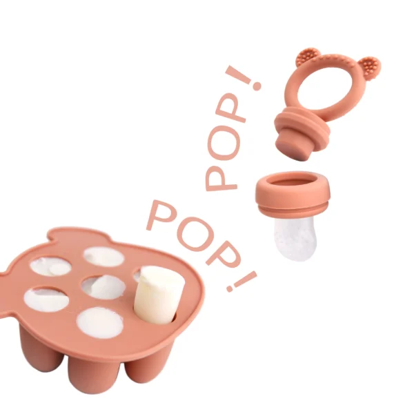 Latest Animal Design Bear Set Fruit Feeder Breast Milk Freezer Tray Food Soup Silicone Freezer Tray Silicone Popsicle Mold - Image 5