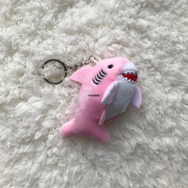 3Colors- Cute Plush Shark Toy Soft Stuffed Animal Key Chain For Birthday Gifts Doll Gift For Children - Image 4