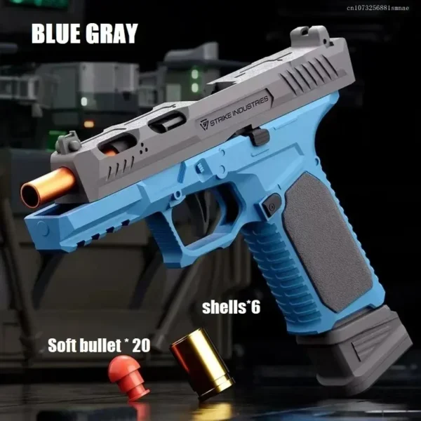 Pistol G17 Soft Bullet Toy Continuous Firing Blowback Guns Shell Ejected Manual Airsoft Weapon Kids Birthday Christmas Gift - Image 2