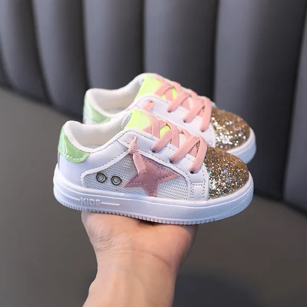 Tênis Girl shoe Kid Sneakers 2023autumn Bling New Fashion Sequins Sneakers Soft Soled casual shoe Child Sports Shoe zapatos niñ - Image 2