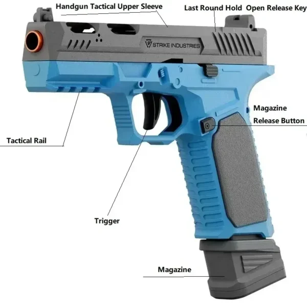 Pistol G17 Soft Bullet Toy Continuous Firing Blowback Guns Shell Ejected Manual Airsoft Weapon Kids Birthday Christmas Gift - Image 6